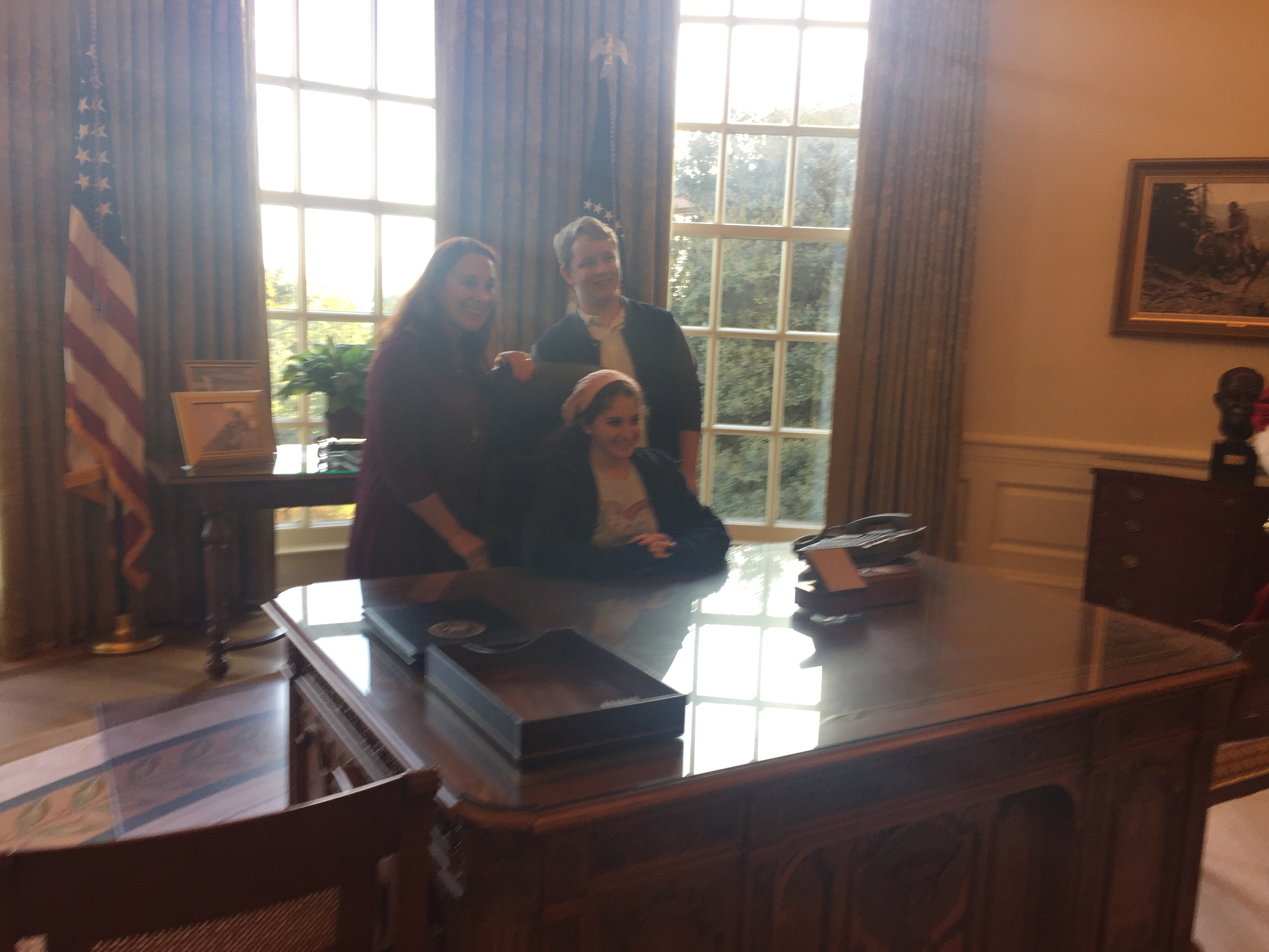 us at the President's desk